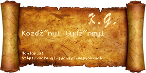 Kozányi Gyöngyi névjegykártya