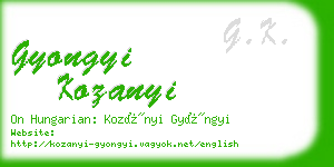 gyongyi kozanyi business card